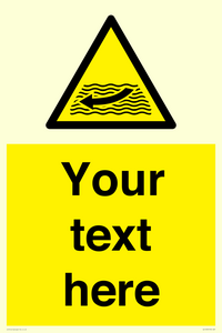 Custom Warning strong river flows